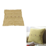 Max 100% Cotton Cable Knit Button Throw Pillow Case 45x45cm Beige_2