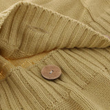 Max 100% Cotton Cable Knit Button Throw Pillow Case 45x45cm Beige_2