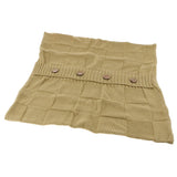 Max 100% Cotton Cable Knit Button Throw Pillow Case 45x45cm Beige_2