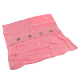 Max 100% Cotton Cable Knit Button Throw Pillow Case 45x45cm Pink