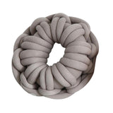 Max Handmade Knotted Decorative Sofa Bed Throw Pillow Back Cushion Camel Grey