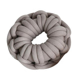 Max Handmade Knotted Decorative Sofa Bed Throw Pillow Back Cushion Camel Grey