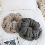 Max Handmade Knotted Decorative Sofa Bed Throw Pillow Back Cushion Camel Grey