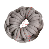 Max Handmade Knotted Decorative Sofa Bed Throw Pillow Back Cushion Camel Grey