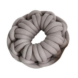 Max Handmade Knotted Decorative Sofa Bed Throw Pillow Back Cushion Camel Grey