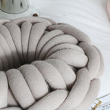 Max Handmade Knotted Decorative Sofa Bed Throw Pillow Back Cushion Camel Grey