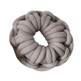 Max Handmade Knotted Decorative Sofa Bed Throw Pillow Back Cushion Camel Grey