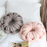 Max Handmade Knotted Decorative Sofa Bed Throw Pillow Back Cushion Camel Grey