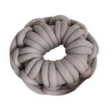 Max Handmade Knotted Decorative Sofa Bed Throw Pillow Back Cushion Camel Grey