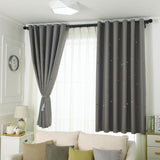 Max Romantic Hollow Star Blackout Curtain for Bedroom Brown -132x160cm - Aladdin Shoppers