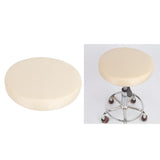 Smooth Surface Bar Stool Cover Round Lift Chair Seat Sleeve Salon Beige_33x10cm