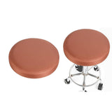 Smooth Surface Bar Stool Cover Round Lift Chair Seat Sleeve Salon Brown_30x10cm