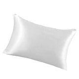 Solid Color Faux Silk Satin Pillowcase 51 x 66cm White