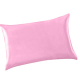 Solid Color Faux Silk Satin Pillowcase 51 x 66cm Pink