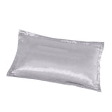 Solid Color Luxury Silky Pillowcases Queen Size 20x30 Inch Silver Grey