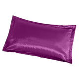 Solid Color Luxury Silky Pillowcases Queen Size 20x30 Inch Purple