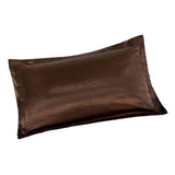 Solid Color Luxury Silky Pillowcases Queen Size 20x30 Inch Coffee