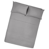 Bed Sheets Set-1xFlat Sheet 1xFitted Sheet 2xPillowcase Grey_QUEEN