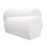 Max Set of 2 Waterproof Flannel Furniture Sofa Armrest Covers Off White - Aladdin Shoppers