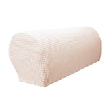 Set of 2 Waterproof Flannel Furniture Sofa Armrest Covers Beige