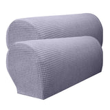 Set of 2 Waterproof Flannel Furniture Sofa Armrest Covers Gray