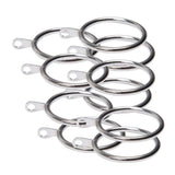 Max Pack of 10, Smooth Metal Curtain Rings Rod Pole Silver - 32mm - Aladdin Shoppers