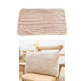 Striped Flannel Throw Pillow Case Cushion Cover for Sofa Camel 38x60cm