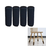 4x11cm Furniture Feet Caps Covers/Knitted Chair Leg Socks Black