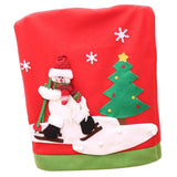 Christmas Chair Back Cover Slipcover Dinner Table Party Decor D Snowman Ski