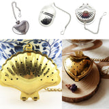 Max Stainless Steel Tea Infuser Filter Strainer  Shell Shape - Silver