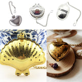 Max Stainless Steel Tea Infuser Filter Strainer  Shell Shape - Silver