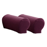 1 Pair Furniture Sofa Armrest Covers with 10 Twist Pins Purple
