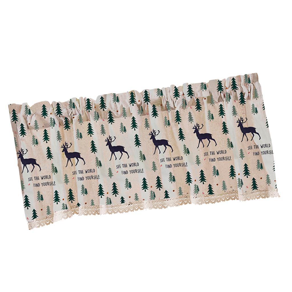Max Cafe Window Curtain Semi-Sheer Kitchen Curtain Tier Elk - 137x76cm