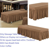 SPA Massage Table Skirt Beauty Bed Cover Linen Valance Sheet Coffee