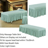 SPA Massage Table Skirt Beauty Bed Cover Linen Valance Sheet Light Green