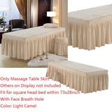 SPA Massage Table Skirt Beauty Bed Cover Linen Valance Sheet Light Camel