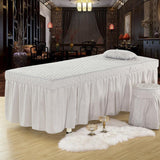 SPA Massage Table Skirt Beauty Bed Cover Linen Valance Sheet Light Grey