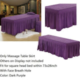 SPA Massage Table Skirt Beauty Bed Cover Linen Valance Sheet Dark Purple