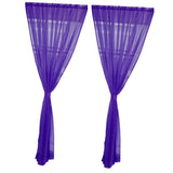 Maxbell 2 Panel Kitchen Curtain Sheer Door Window Voile Drape Purple - 200x270cm