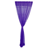 Maxbell 2 Panel Kitchen Curtain Sheer Door Window Voile Drape Purple - 200x270cm