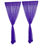 Maxbell 2 Panel Kitchen Curtain Sheer Door Window Voile Drape Purple - 200x270cm