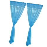 Maxbell 2 Panel Kitchen Curtain Sheer Door Window Voile Drape Sky Blue - 200x270cm