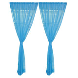 Maxbell 2 Panel Kitchen Curtain Sheer Door Window Voile Drape Sky Blue - 200x270cm