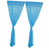 Maxbell 2 Panel Kitchen Curtain Sheer Door Window Voile Drape Sky Blue - 200x270cm