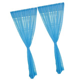 Maxbell 2 Panel Kitchen Curtain Sheer Door Window Voile Drape Sky Blue - 200x270cm