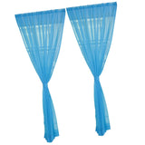 Maxbell 2 Panel Kitchen Curtain Sheer Door Window Voile Drape Sky Blue - 200x270cm