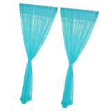 Maxbell 2 Panel Kitchen Curtain Sheer Door Window Voile Drape Blue - 200x200cm