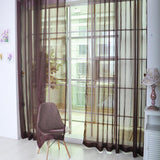 Maxbell 2 Panel Kitchen Curtain Sheer Door Window Voile Drape Coffee - 200x200cm