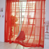 Max 2 Panel Kitchen Curtain Sheer Door Window Voile Drape Red - 200x270cm