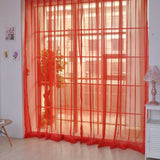 Max 2 Panel Kitchen Curtain Sheer Door Window Voile Drape Red - 200x270cm